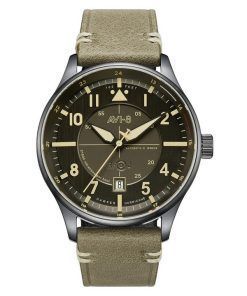 AVI-8 Hawker Hurricane Kent Automatik Stanton Lederarmband graues Zifferblatt AV-4094-04 Herrenuhr