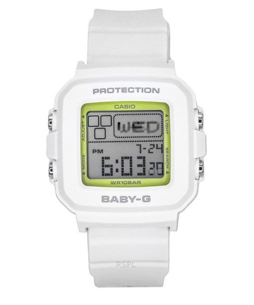 Casio Baby-G Plus Digital 30th Anniversary weißes Harzarmband Quarz BGD-10K-7 100M Damenuhr mit speziellem Halter