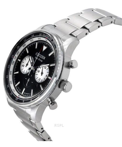 Citizen Eco-Drive Chronograph Edelstahl schwarzes Zifferblatt CA4500-91E 100M Herrenuhr