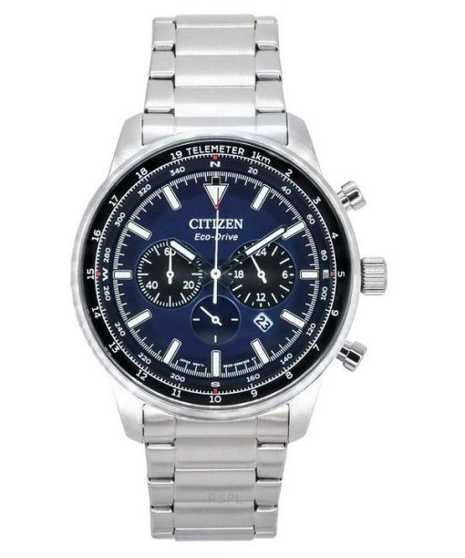 Citizen Eco-Drive Chronograph Edelstahl Blaues Zifferblatt CA4500-91L 100M Herrenuhr