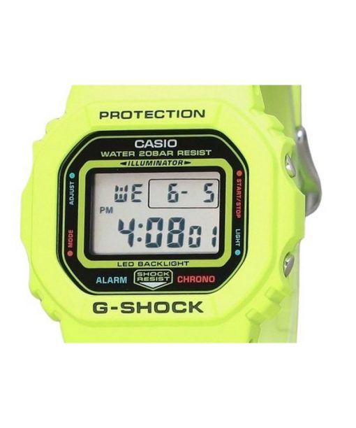 Casio G-Shock Digital Energy Park Series Gelbes Armband aus biobasiertem Harz Quarz DW-5600EP-9 200M Herrenuhr