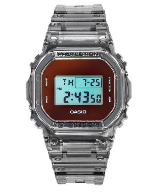 Casio G-Shock Digital Grau durchscheinendes Harzarmband Quarz DW-5600TLS-8 200M Herrenuhr