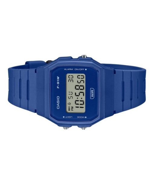 Casio POP Digital Blau Biobasiertes Harzarmband Quarz F-91WB-2A1 Unisex-Uhr