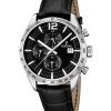 Festina Timeless Chronograph Lederarmband schwarzes Zifferblatt Quarz F16760-4 Herrenuhr