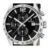 Festina Timeless Chronograph Lederarmband schwarzes Zifferblatt Quarz F16760-4 Herrenuhr