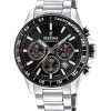 Festina Timeless Chronograph Edelstahl schwarzes Zifferblatt Quarz F20560-6 100M Herrenuhr