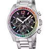 Festina Rainbow Chronograph Kristall Akzente Edelstahl schwarzes Zifferblatt Quarz F20606-3 100M Damenuhr