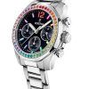 Festina Rainbow Chronograph Kristall Akzente Edelstahl schwarzes Zifferblatt Quarz F20606-3 100M Damenuhr