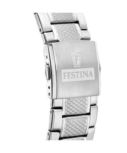 Festina Timeless Chronograph Edelstahl weißes Zifferblatt Quarz F20668-1 100M Herrenuhr