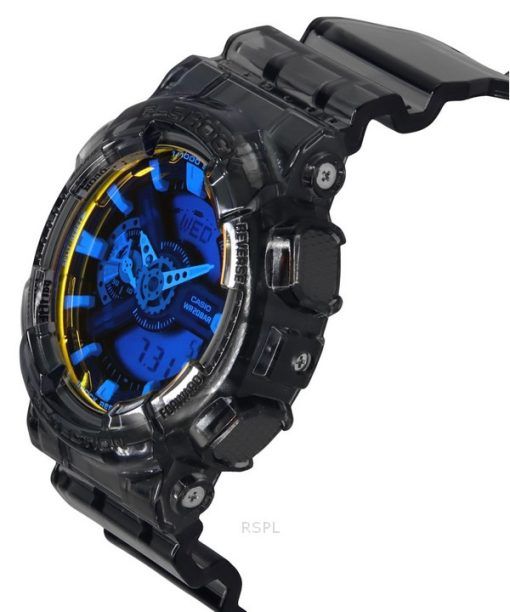 Casio G-Shock Analog Digital Transparent Schwarzes Harzarmband Mehrfarbiges Zifferblatt Quarz GA-110TLS-8A 200M Herrenuhr