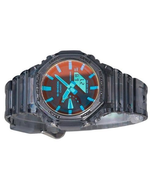 Casio G-Shock Analog-Digital-transparentes Harzarmband mehrfarbiges Zifferblatt Quarz GA-2100TLS-8A 200M Herrenuhr