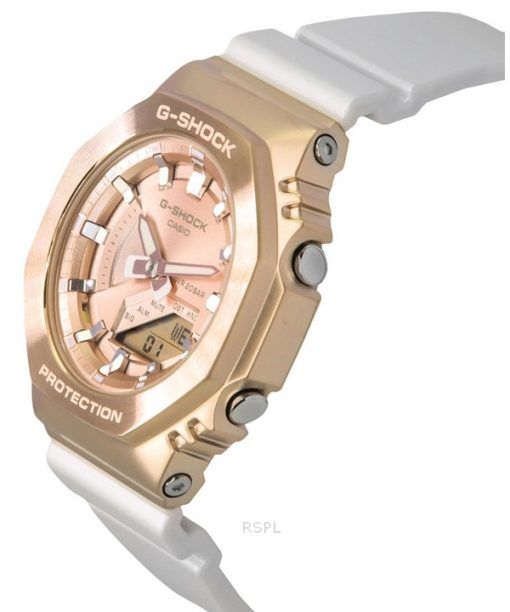 Casio G-Shock Analog-Digital-Armband aus biobasiertem Harz, Zifferblatt in Roségold, Quarz GM-S2100CW-7A 200M Damenuhr