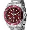 Invicta Pro Diver Dual Time Edelstahl rotes Zifferblatt Automatik 45814 100M Herrenuhr