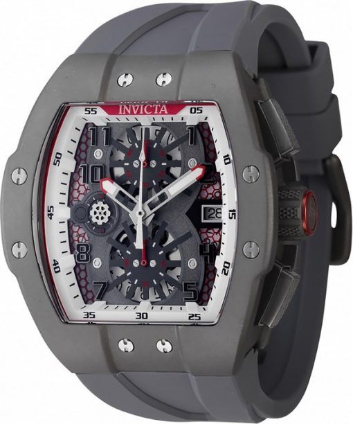 Invicta Racing Limited Edition Chronograph Titangehäuse graues Zifferblatt Quarz 47189 Herrenuhr