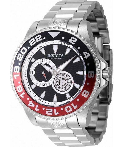 Invicta Pro Diver Edelstahl schwarzes Zifferblatt schwarze und rote Coca-Cola-Lünette Automatik-Taucheruhr 47302 300M Herrenuhr