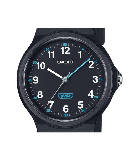 Casio Pop Analog Schwarzes Armband aus biobasiertem Harz Schwarzes Zifferblatt Quarz LQ-24B-1B Damenuhr