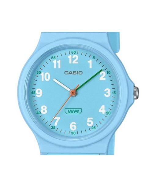 Casio Pop Analog Blau Biobasiertes Harzarmband Blaues Zifferblatt Quarz LQ-24B-2B Damenuhr