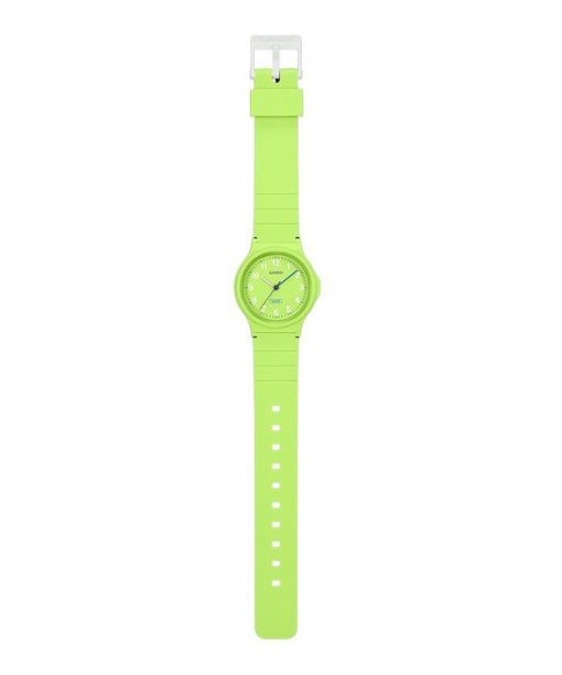 Casio Pop Analog Limettengrünes Armband aus biobasiertem Harz Limettengrünes Zifferblatt Quarz LQ-24B-3B Damenuhr