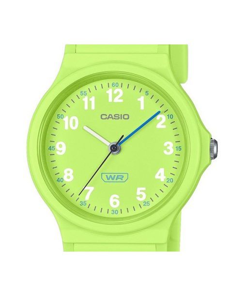 Casio Pop Analog Limettengrünes Armband aus biobasiertem Harz Limettengrünes Zifferblatt Quarz LQ-24B-3B Damenuhr