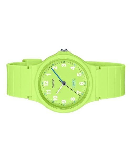 Casio Pop Analog Limettengrünes Armband aus biobasiertem Harz Limettengrünes Zifferblatt Quarz LQ-24B-3B Damenuhr