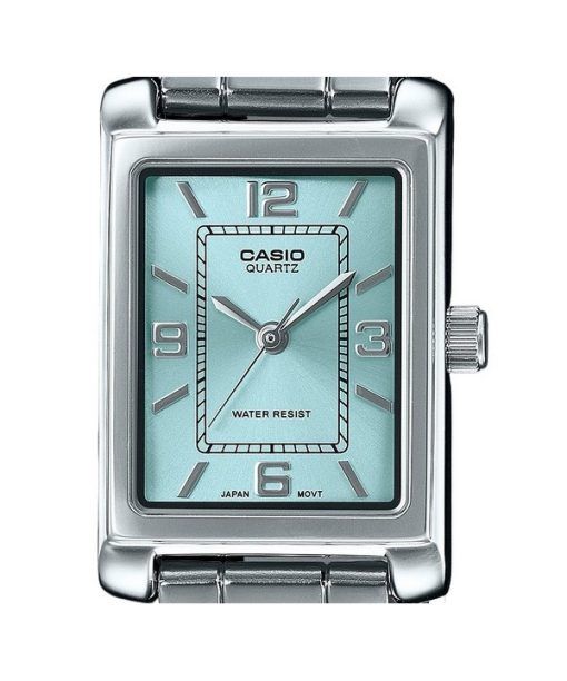 Casio Standard Analog Edelstahl Aqua Blau Zifferblatt Quarz LTP-1234DD-2A Damenuhr