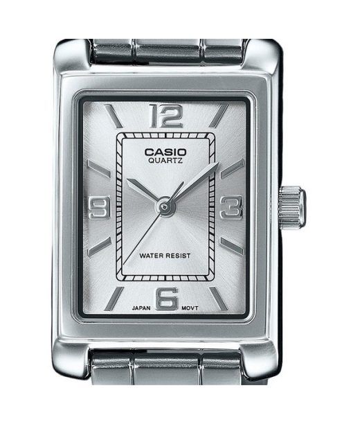 Casio Standard Analog Edelstahl Silber Zifferblatt Quarz LTP-1234DD-7A Damenuhr