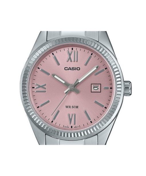 Casio Standard Analog Edelstahl Rosa Zifferblatt Quarz LTP-1302DD-4A1V Damenuhr