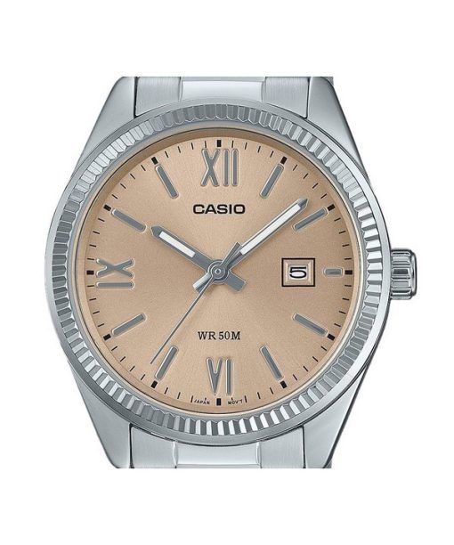 Casio Standard Analog Edelstahl Pfirsich Zifferblatt Quarz LTP-1302DD-4A2V Damenuhr