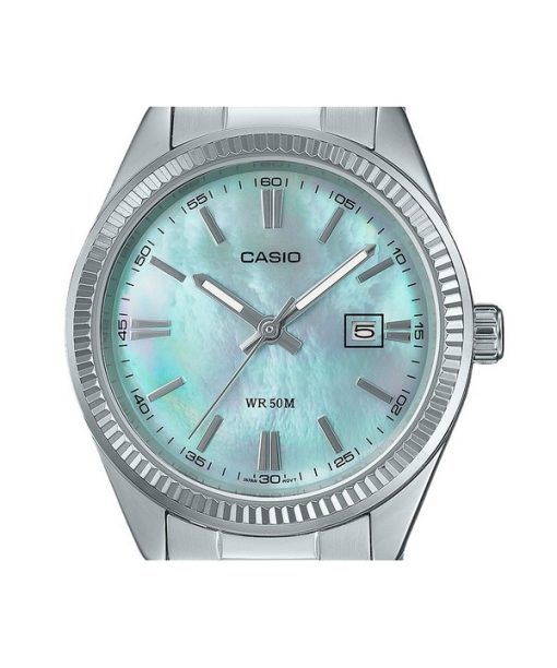 Casio Standard Analog Edelstahl Perlmutt Zifferblatt Quarz LTP-1302DS-2AV Damenuhr