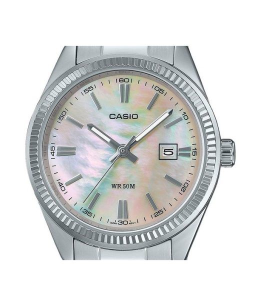 Casio Standard Analog Edelstahl Perlmutt Zifferblatt Quarz LTP-1302DS-4AV Damenuhr