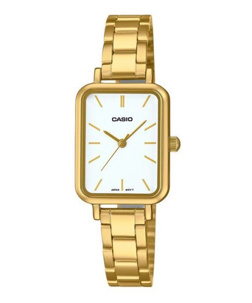 Casio Standard Analog Goldfarben Edelstahl weißes Zifferblatt Quarz LTP-V009G-7E Damenuhr