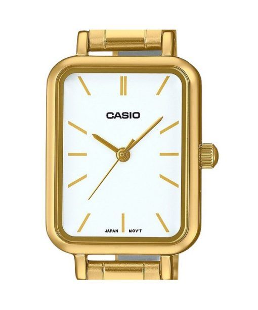 Casio Standard Analog Goldfarben Edelstahl weißes Zifferblatt Quarz LTP-V009G-7E Damenuhr