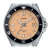 Casio Standard Analog Edelstahl Lachs Zifferblatt Quarz MDV-10D-4A2V Herrenuhr