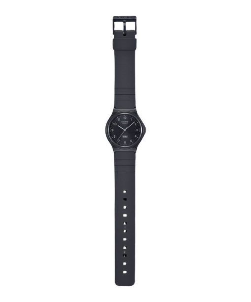 Casio POP Analoge Unisex-Armbanduhr aus biobasiertem Harz mit schwarzem Zifferblatt und Quarzwerk MQ-24B-1B