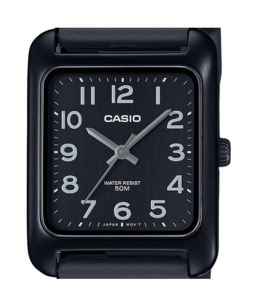 Casio Standard Analog Harzarmband schwarzes Zifferblatt Quarz MTP-B175-1BV Herrenuhr