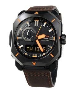 Casio ProTrek Analog-Digital-Braunes Lederarmband Graues Zifferblatt Robuste Solar PRW-6900YL-5 100M Herrenuhr