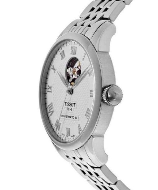 Tissot Le Locle Powermatic 80 Open Heart Silbernes Zifferblatt Automatik T006.407.11.033.02 Herrenuhr