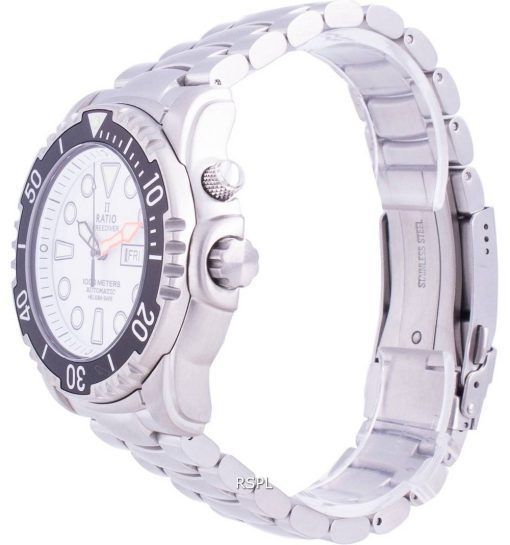 Verhältnis Free Diver Helium-Safe 1000M Saphir Automatik 1068HA96-34VA-WHT Herrenuhr