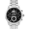 Bulova Sutton Big Date Chronograph Edelstahl schwarzes Zifferblatt Quarz 96B319 Herrenuhr