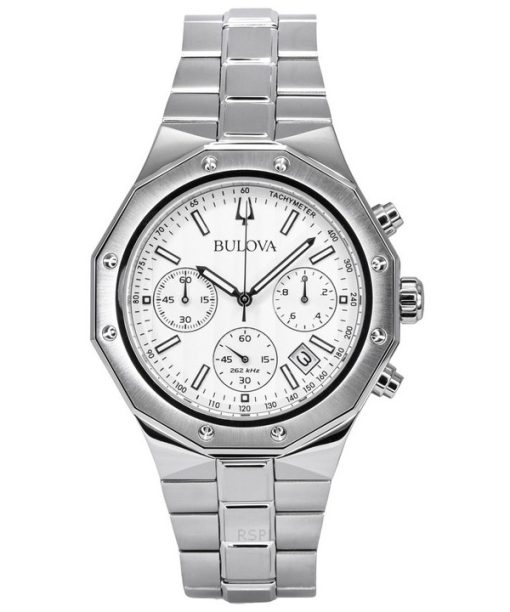 Bulova Classic Precisionist Chronograph Edelstahl Silber Zifferblatt Quarz 96B408 100M Herrenuhr