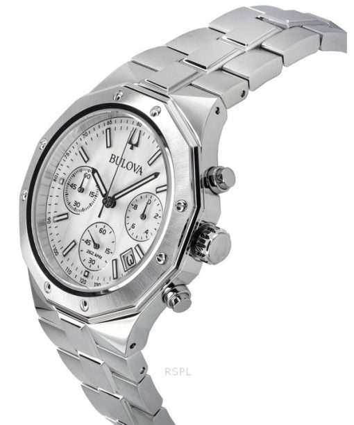 Bulova Classic Precisionist Chronograph Edelstahl Silber Zifferblatt Quarz 96B408 100M Herrenuhr