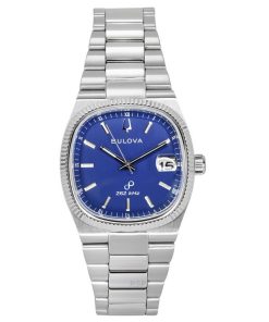 Bulova Classic Super Seville 262kHz Precisionist Edelstahl blaues Zifferblatt Quarz 96B440 Herrenuhr