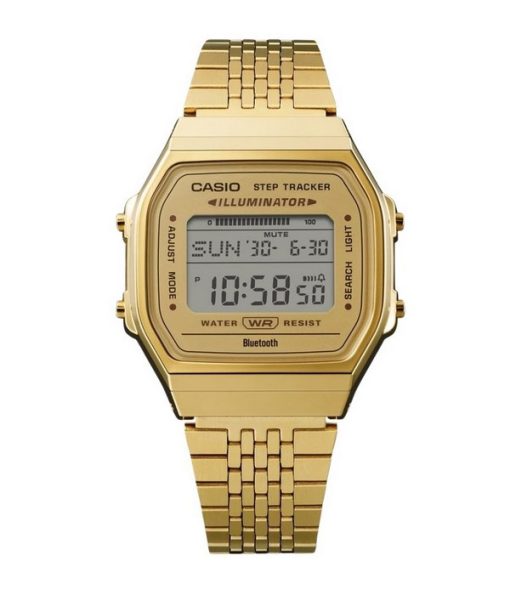 Casio Vintage Digital Smartphone Link Goldfarben Edelstahl Quarz ABL-100WEG-9A Unisex Uhr