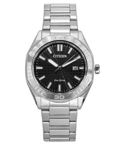 Citizen Eco-Drive Edelstahl schwarzes Zifferblatt BM7630-80E 100M Herrenuhr