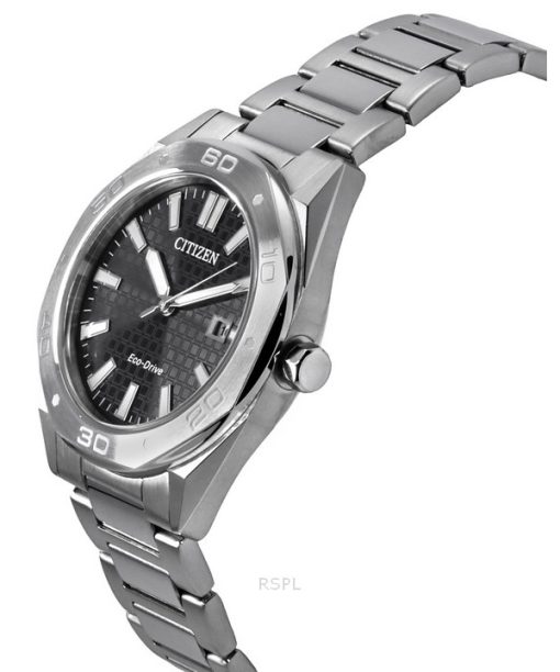 Citizen Eco-Drive Edelstahl schwarzes Zifferblatt BM7630-80E 100M Herrenuhr