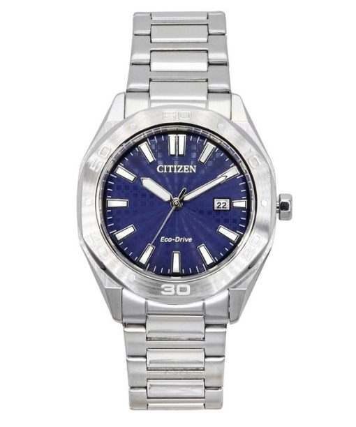 Citizen Eco-Drive Edelstahl blaues Zifferblatt BM7630-80L 100M Herrenuhr