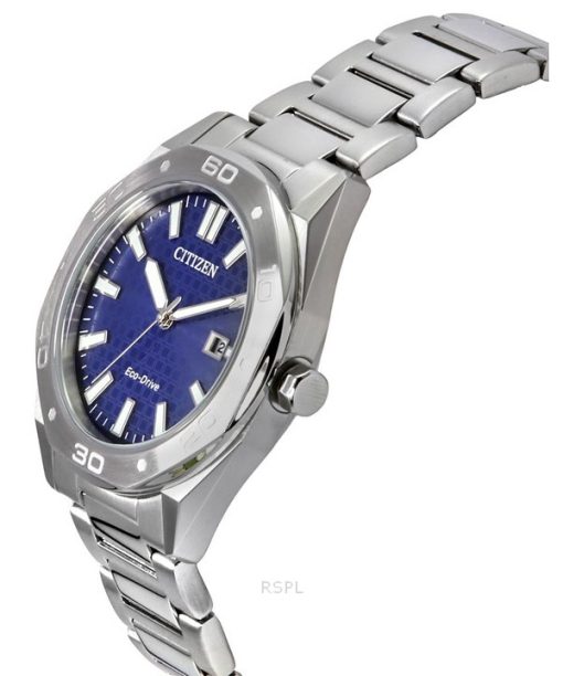 Citizen Eco-Drive Edelstahl blaues Zifferblatt BM7630-80L 100M Herrenuhr