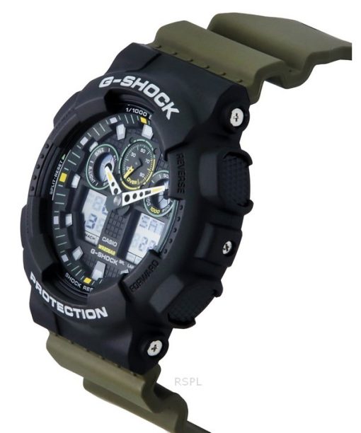 Casio G-Shock Analog-Digital-Harzarmband schwarzes Zifferblatt Quarz GA-100TU-1A3 200M Herrenuhr