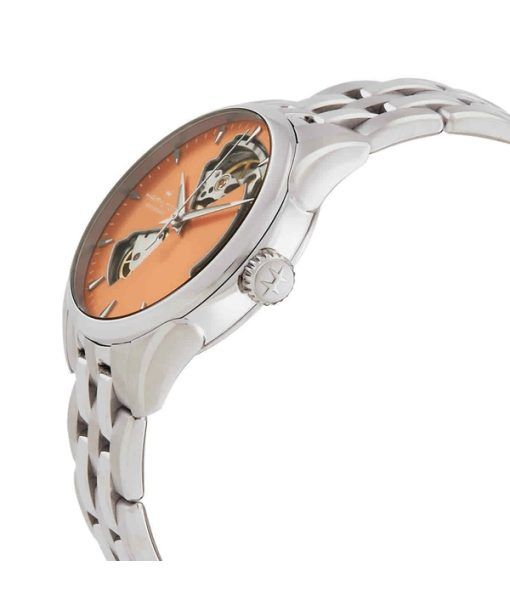 Hamilton Jazzmaster Edelstahl Apricot Open Heart Zifferblatt Automatik H32215100 Damenuhr