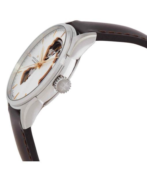 Hamilton Jazzmaster Lederarmband Silber Open Heart Zifferblatt Automatik H32675551 Herrenuhr